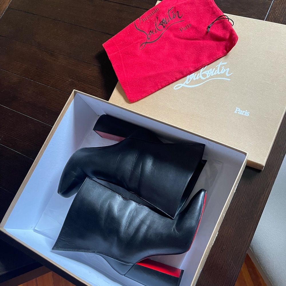 VINTAGE CHRISTIAN LOUBOUTIN BOOTS HILCONISSIMA CALF 100.